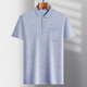 
VANCL daddy wear lapel ice silk short-sleeved T-shirt for middle-aged men's casual T-shirt for middle-aged and elderly thin POLO shirt summer clothes T ice silk-9923 blue real pocket M 48/165