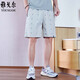 
Yager [high-string pure cotton] 2025 summer new casual sports shorts men's straight loose beach five-point pants Navy blue-D9215 3XL