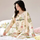 Yalu Breast Pad Pyjamas für Frauen im Frühjahr und Herbst Pure Cotton Long Sleeves Neue modische koreanische Version mit hohem Erscheinungsbild und können außerhalb des Heimbekleidungsanzugs mit Brustpolster YP1048 M empfohlen 75-95jin [Jin gleich 0,5 kg]