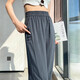[Seda de hielo Anti-Wrinkle] Algodón de verano y lino Pantalones deportivos de estilo de talla de talla de talla de talla de tamaño de nueve puntos Pantalones casuales de harem para mujeres de albaricoque L [sugerido 100-115 Jin [Jin equivale a 0.5 kg]]]