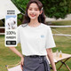 220克纯棉2025冰川蓝短袖t恤女夏季内搭t恤甜美学生上衣B701YL 1692白色 2XL