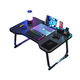 Bed computer desk portable desk large foldable table gaming style carbon fiber bed dormitory study table extra large gaming table 80X52CM black texture