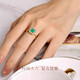 HEEKAIYI emerald ring for women 18K diamond ring luxury Chinese Valentine's Day birthday gift for wife and girlfriend Selected emerald ring 64 points + 12 points diamond