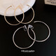 Non-pierced earrings round plain hoop earrings niche cold style earrings fashionable temperament earrings light luxury high-end female earrings - silver - diameter 55mm