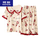 
KeFEN (KEFEN) Super fat plus 260 Jin [Jin equals 0.5 kg] Home clothes pajamas special summer cotton short-sleeved cropped pants Dark blue B9923 L (100-120 Jin [Jin equals 0.5 kg])
