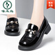 Chaussures en cuir rond de marque de pic pour femmes 2025 Nouveaux chaussures simples à talon épais semelles à sofle en cuir à mi-talons Chaussures pour femmes noir 826 modèles 37