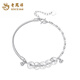 Lao Fengxiang pt950 platinum bracelet for women platinum five emperors coin gourd bouncing bead hand ornaments Valentine's Day birthday gift for girlfriend Platinum five emperors coin gourd bracelet about 11.1g brand gift box