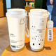 Chengliu Fashion Ghost Thermos Cup Student Tragbares neues Doppel-Getränk-Sport-Kaffeetasse Männer und Frauen Strohwasserbecher Hochvorbereitete BXAB13792 Ghost Black + mit Lanyard Ceramic Cover