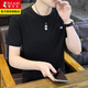 Woodpecker Ice Silk Short Sleeve T-shirt Men's Summer New Cool Thin Style All-match Top Trendy Round Neck Half Sleeve Base Shirt 11023/9856 White XL