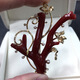Zhaohao Coral Branch Pendant Brooch Two-purpose Style 18k Gold Set with Diamonds