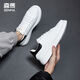 Semir 2025 new board shoes white shoes men's thick sole casual trendy leather surface solid color breathable men's shoes versatile sponge cake 9227 white and black 40