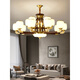 
Less (NVC) new Chinese chandeliers living room lights walnut color Chinese style bedroom dining room lights modern and atmospheric Chinese classical lamps HX9928 head three-color light