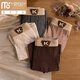 Modal Men's Underwear Sports étendus coton pur coton homme d'âge moyen et jeune des jambes anti-wear des hommes élastiques et respirants en vrac plus gros coins plats gris foncé + café foncé + abricot blanc 3 bandes xl 110-130jin [Jin est égal à 0,5 kg]