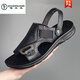 Woodpecker Head Couche Sandales Cows Sandals Men 2025 Été Nouveau British et coréen Version Outdoor Casual Outdoor Beach Shoes Men's Sandals AM9923 Black 38