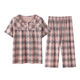 Mu Fengqing, Mutter und ältere Mutter Pyjamas, Damen, reine Baumwoll-Kurzärärmel-Sommer-Dünne, lässige alte Dame Thin Home Clothes Sommer YMY3937 2xl [Vorschlag 135-155jin [Jin gleich 0,5 kg]]]