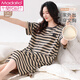 Camisón modal con almohadilla para el pecho para mujeres 2025 Nuevo algodón puro de verano Pajamas de pijama de longitud media de manga corta de manga corta con almohadilla de cofre 14108 M 160 Peso recomendado 80-100 Jin [Jin es igual a 0,5 kg]