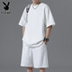 
Playboy (PLAYBOY) high-end suit men's short-sleeved T-shirt shorts 2025 summer trend black sports and casual two-piece set fashion 5364 black [set] 5XL [181-210]