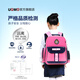 Bolsas escolares infantiles de la Unme para estudiantes de primaria en los estudiantes 1-3 hombres y mujeres de 6 años Reducción de la carga resistente a la luz y protección de la cresta mochila ligera 3294 azul oscuro + 1384 Bolsa de tutoría azul oscuro (cintura original