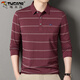 
Woodpecker striped long-sleeved T-shirt for men in spring and autumn new casual middle-aged and elderly daddy lapel pocket base middle-aged top SY-CX-6627 green thin XL 175/135-155Jin[Jin equals 0.5 kg]