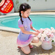 G.duck Little Yellow Duck Children's New 2025 Summer Girls Quick-Drying Sunscreen Internet Celebrity One-piece Swimsuit Seaside Baby Girl Thin Purple 90