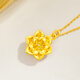 Lao Fengxiang 18K gold necklace for women, romantic flower pendant jewelry, fashionable and versatile birthday and anniversary gift for girlfriend and wife, 18K gold gilded flower dream about 0.2g* brand gift box