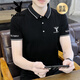 Playboy (PLAYBOY) short-sleeved T-shirt for men 2025 new summer new youth simple trend half-sleeved lapel Polo shirt clothes K12801 green M