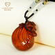 Jiale Amber Blood Amber Pendant Female Amber Carved Money Bag Pendant Authentic Orphan One Object One Picture Birthday Gift for Girlfriend