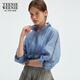Teenie Weenie Bear Women's Jacket 2025 Summer New Lightweight Comfortable Fashion Short Stand Collar Top Blue S