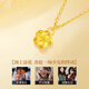 Lao Fengxiang Möbius Ring Gold Necklace for Women 2025 New Pure Gold Pendant Wedding Anniversary Gift for Girlfriend and Wife Pure Gold Flower Pendant + Free S925 Chain