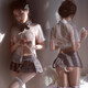 情器内衣女jk制服纯欲可爱校园透视小胸显大诱惑免脱性感暴露服装 灰格jk制服+9756网衣 均码建议80-125斤