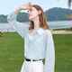 
Baitu betu women's clothing 2025 summer new shirt texture micro texture striped shirt thin coat for women 2507T31 light blue S