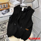 La nueva sudadera con chaleco sin mangas de Van Zhesha para la primavera, la chaqueta de cárdigan con capucha de las mujeres, estilo coreano, el chaleco con cremallera con cremallera 841 Grey Vertical Horse Clip M 165
