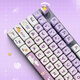 罗技（Logitech）K845机械键盘背光有线键盘 游戏电竞键盘 茶青红轴键盘DIY键帽 办公游戏键鼠套装 全尺寸104键盘 K845-紫色渐变兔键帽 茶轴