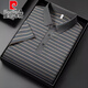 Pier Cardin Camiseta de manga corta de seda de seda de mulberry para hombres delgados de verano para hombres. Polo de seda 13691# caki xl 52 [sugerido 140-155 Jin [Jin equivale a 0.5 kg]]]