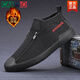 
CARTELO 2025 winter men's shoes new style cloth shoes men's plus velvet warm cotton shoes zipper trendy shoes casual shoes canvas shoes 9922 all black [added velvet] 39 [leather shoes size]