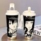 SEUNGRY NARUTO Thermos pour les élèves allant à l'école, tasse d'eau de grande capacité, nouvelle tasse de café, bouche à double boisson, apparence élevée, blanc - tasse de café - HST3527 Naruto + avec longe 316 en acier inoxydable