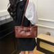 Spring and summer retro versatile new shoulder bag fashionable work commuting fashion bag casual versatile niche shoulder red brown
