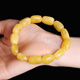 Yanyun Jewelry Shape-shaped Beeswax Bracelet Natural Raw Stone Amber Full Honey Chicken Butter Yellow Buddha Bead Single Circle Bracelet for Men and Women 20-23g