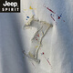 JEEP SPIRIT夏季男款短袖T恤宽松休闲圆领薄款衣服2025新款绣花半截袖体恤男 白色 【HJ6630】 M 适合 95-110斤穿