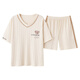MUJI COM无印良品同款睡衣女夏季韩版可爱薄款短袖裤学生两件套装春秋天大 咖啡色 GXT6636图色 M (建议75-95斤)
