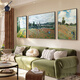 Painting of Dafen Van Gogh Monet’s living room decorative paintings Impressionist world famous paintings Oil paintings Sofa background wall hanging paintings Abstract triptych 90830/16789/2715 Side 60*80/Medium 120*80 crystal porcelain + aluminum alloy [gold frame]