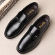 
Leather shoes men's toe layer cowhide business formal wear casual beef tendon sole genuine leather soft sole new style non-slip dad shoes black z-7029 39