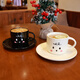 
Finished black and white puppy hand-painted ceramic mug underglaze color couple milk cup breakfast tray home office coffee cup saucer 15906 black puppy dish