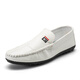 Sieben Wölfe 2025 Frühlings- und Sommer neue Bohnenhundschuhe Herren Lederschuhe Koreanische Fahrschuhe Lazy Schuhe Soziale trendige Gelegenheitsschuhe gelb 9880 39