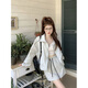 Champion Auspicious American heavyweight women's summer retro sunscreen clothes niche design high-waist skirt summer new two-piece set A1048-Temperature sunscreen two-piece set L Recommended (100-120Jin [Jin equals 0.5 kg])
