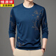 Hengyuanxiang (Hyx) mittlerer und junger Sommereis-Eisseice Long-Sleleved T-Shirt Dünner runder Hals 2025 Neuer Männer mit mittleren Alters Basishemd T-Shirt Trend B6627 Shangqing M 165/105/48100-120jin [Jin gleich 0,5 kg]