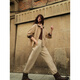 
ELLE khaki contrasting splicing jacket for women 2025 autumn new loose casual commuter high-end jacket Khaki S