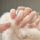 Meine sieben Tage Little Red Book handgezogene Rüstungen Großhandel Kurzer Nackt Smile Nagelkunst Nagelplatte Fertiger Nagel Patch gefälscht bis 1047 Crystal Purple Butterfly Phototherapie Klebstil