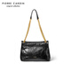 Pier Cardin's hand-grabbing patterned head-layer cowhide bag one-shoulder crossbody bag women's 2025 women's bag Teacher's Day gift