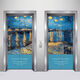 Xiong Lai Pao elevator door stickers one elevator one household modern light luxury custom Van Gogh oil painting starry sky entrance stickers waterproof and fireproof Elevator stickers MT-3291 Medium size: width 80*height 210cm
